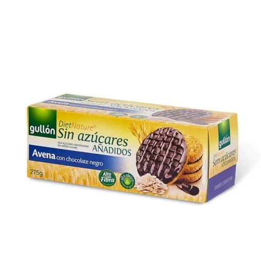 Biscuiti fara zahar Avena cu ciocolata neagra Gullon 275g