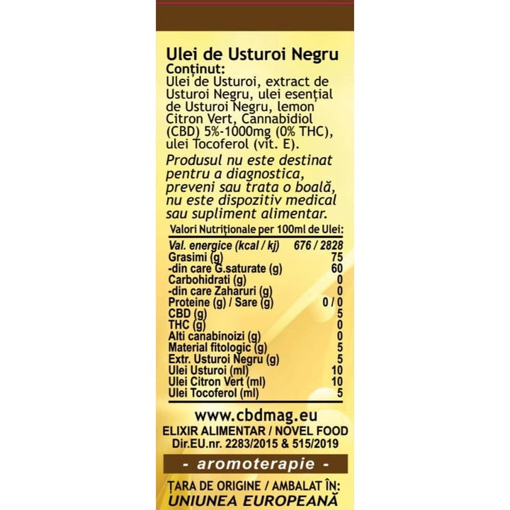 Ulei Usturoi Negru, CBD 5% CLASIC 30 ml Merlin Laboratory