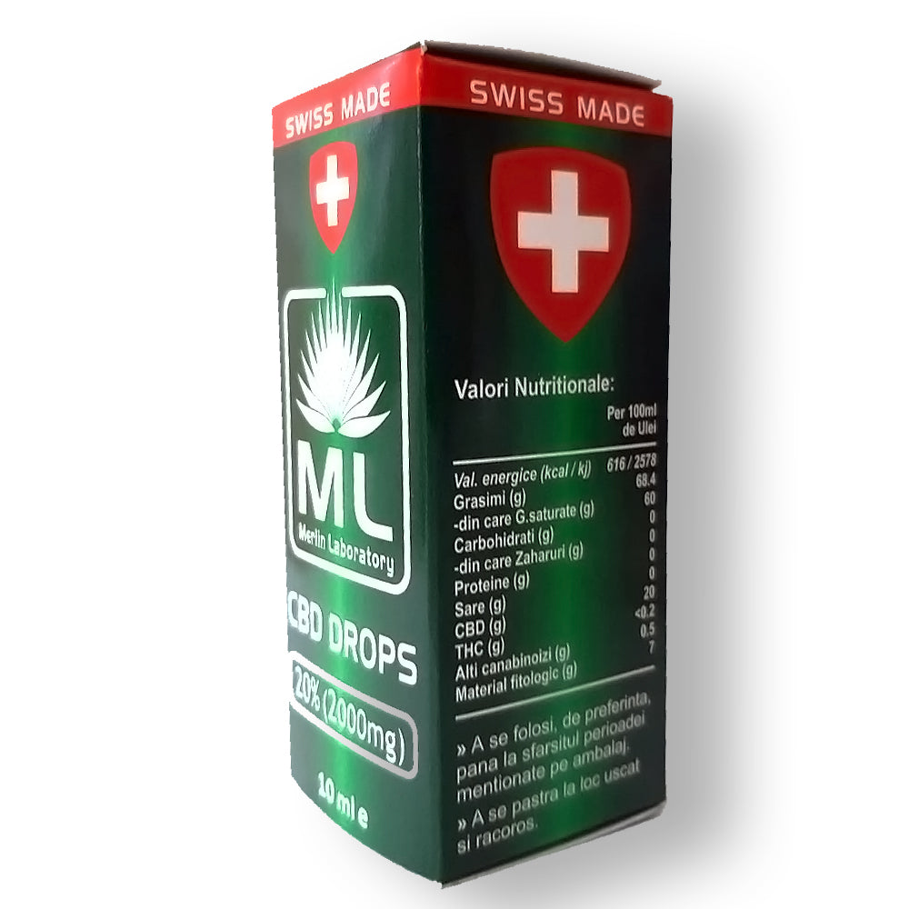 CBD Picaturi 20% Merlin Laboratory Swiss Made 10ml