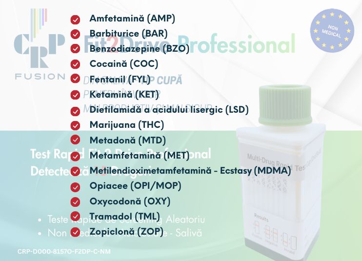 Test Rapid Fit2Drive Professional Detectează 15 Droguri