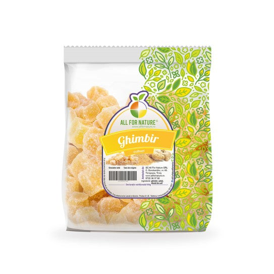 Ghimbir Confiat Cuburi 200g ALL FOR NATURE