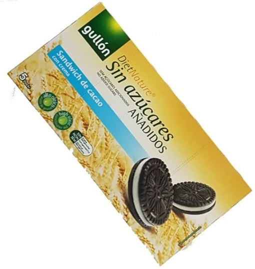 Biscuiti fara zahar cu cacao Sandwich, cu crema Oreo, Gullon 210g