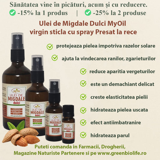 Ulei de Migdale Dulci MyOil virgin Presat la rece