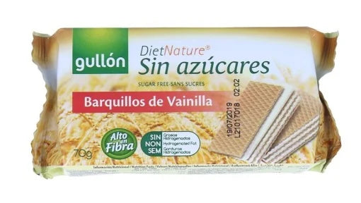 Napolitane fara zahar cu gust de vanilie Gullon 60g