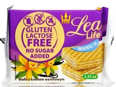 Napolitane fara zahar, fara gluten cu gust de vanilie Lea Life 95g