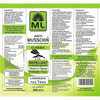 Ulei Musschin Classic Repelent Tantari si Capuse 200ml Laboratoarele Merlin