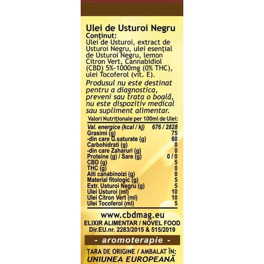 Ulei Usturoi Negru, CBD 5% CLASIC 30 ml Merlin Laboratory