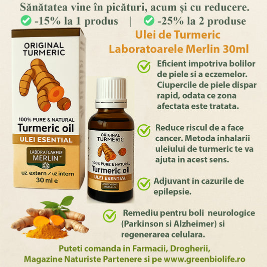 Ulei de Turmeric Laboratoarele Merlin 30ml