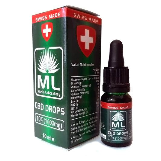 CBD Picaturi 10% Merlin Laboratory Swiss Made 10ml