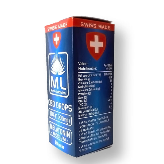 Melatonina Medium 4% cu CBD 10% 10ml Merlin Laboratory