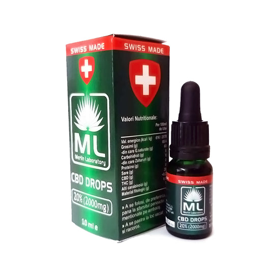 CBD Picaturi 20% Merlin Laboratory Swiss Made 10ml
