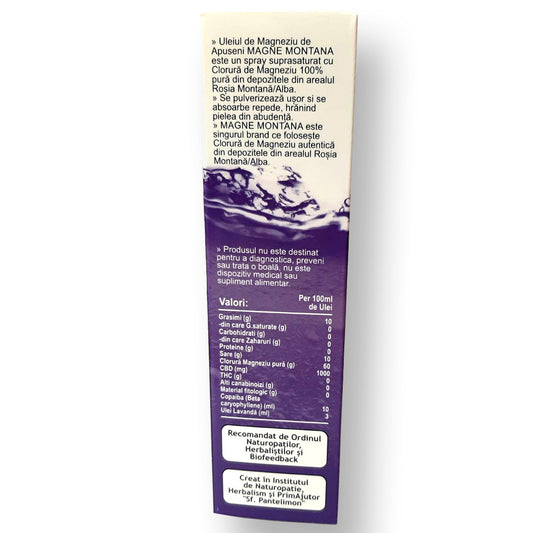 Magne Montana Ulei de Magneziu CBD 2000mg Lavanda Merlin Laboratory